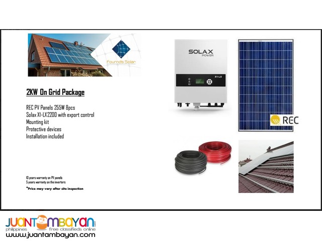 Solar Panel on Grid Setup 2 Kilowatt
