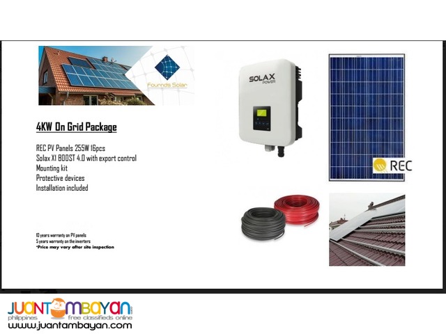 Solar Panel on Grid Setup 4 Kilowatt