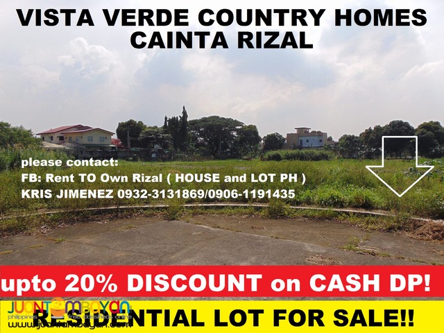 LOT FOR SALE in cainta VISTA VERDE COUNTRYHOMES