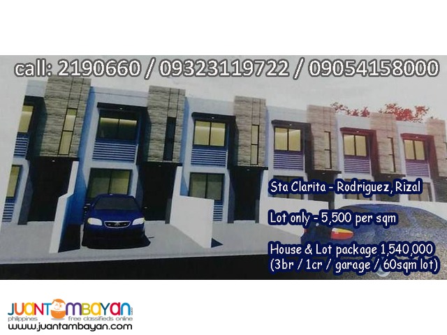 House n Lot or Lot Only for Sale in Manggahan Montalban Sta. Clarita