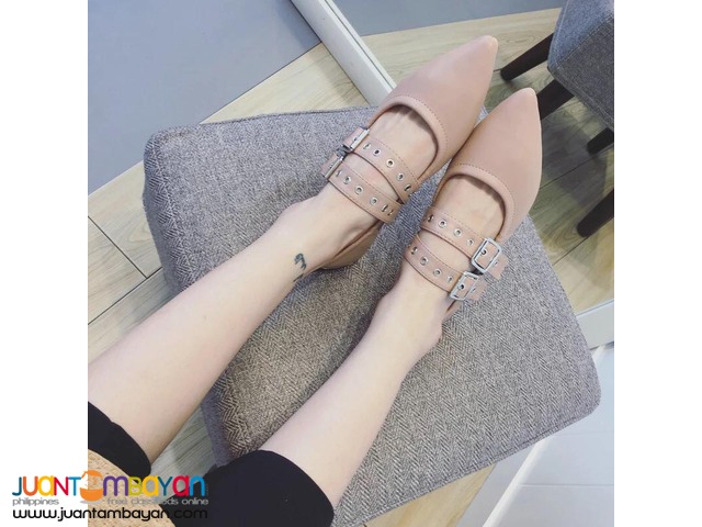 strappy pointed flats