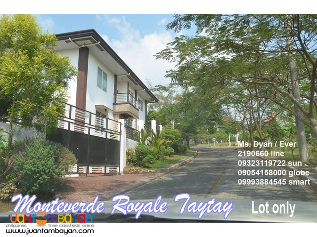 Overlooking Lot for Sale in Monteverde Royale Taytay nr Manila East