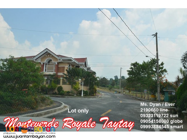 Overlooking Lot for Sale in Monteverde Royale Taytay nr Manila East