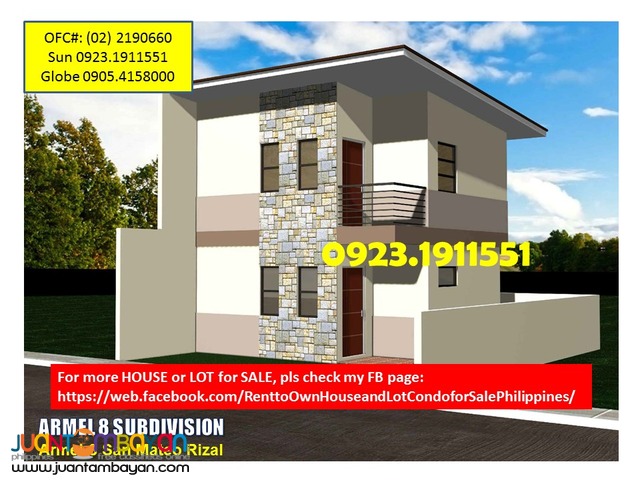 House for Sale in Banaba SanMateo ARMEL 8 Subdivision near SM