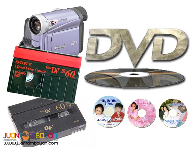 Video Convert VHS Video 8 Hi8 mini dv VHSC digital 8 transfer to DVD