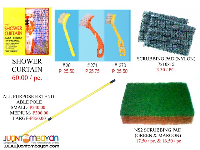 Shower Curtain Scrubbe, Gloves and All Purpose Extendable Pole