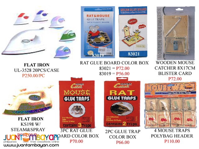 Pest Killer, Clocks, Ropes,Glue trap, Wooden Trap and Irons
