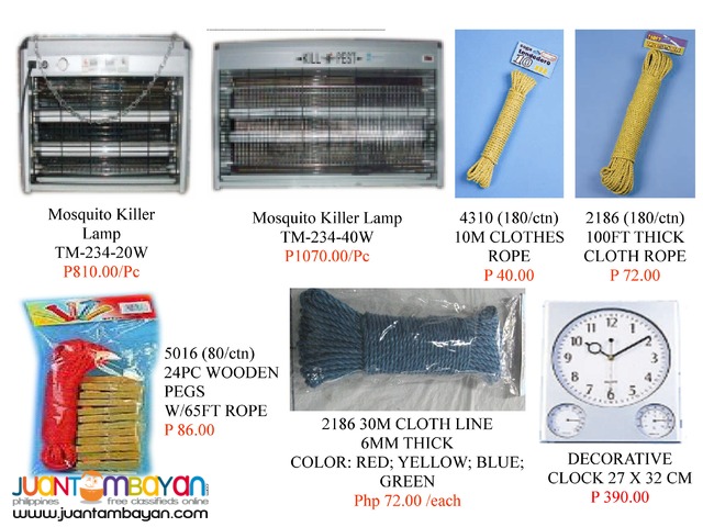 Pest Killer, Clocks, Ropes,Glue trap, Wooden Trap and Irons