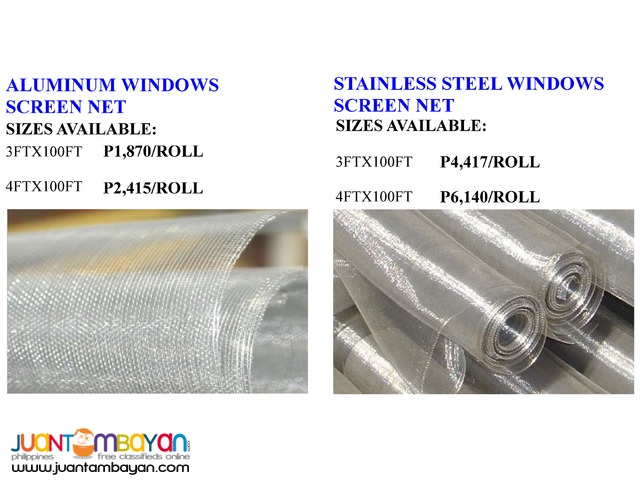 Stainless Steel Aluminum Galvanized Fiberglass Window Screen Net