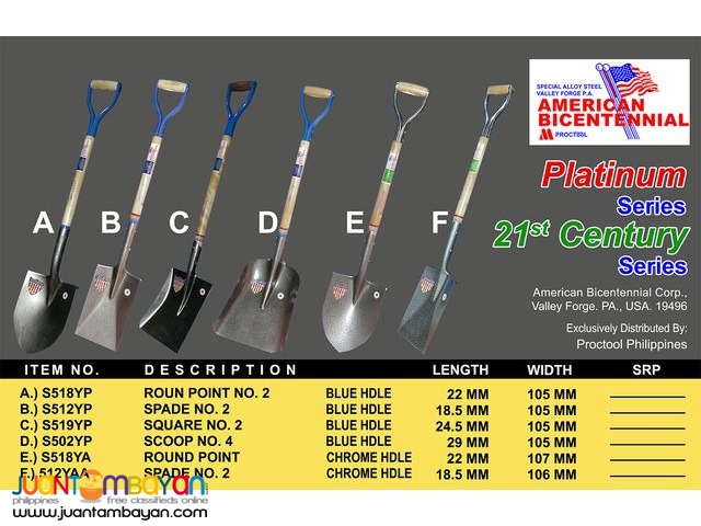 american bicentennial shovel "PLATINUM" series