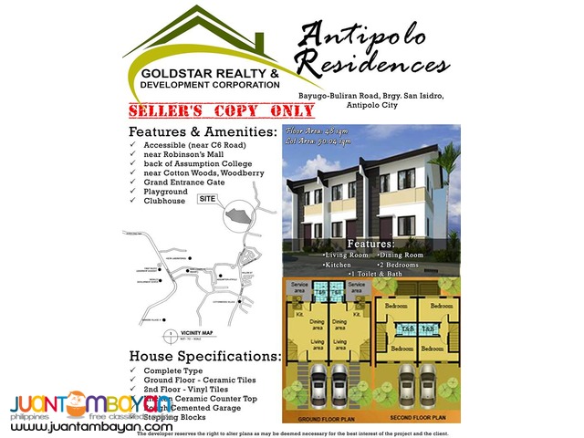 Antipolo Residences House for Sale loanble thru Pagibig Overlooking
