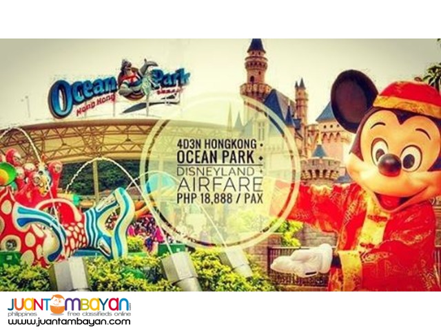 4D3N Hongkong with Ocean Park + Disneyland Tour Package with Airfare