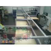 Reception Counter with Fabric Glass Office Partition