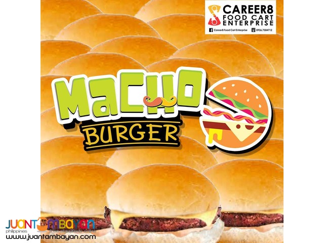 food cart franchise! macho burger, buy 1 take 1burger, bbq burger!