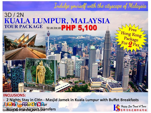 3D2N Kuala Lumpur Tour Package with Free Hong Kong Package