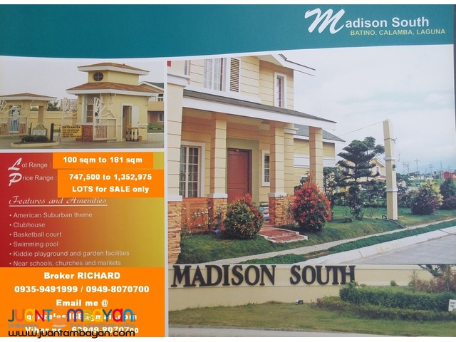 MADISON SOUTH Bgy Batino, Calamba Laguna LOW PRICED LOTS 