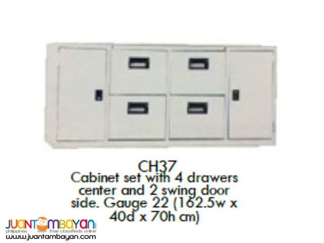 Cabinet set with swing or sliding door and drawers