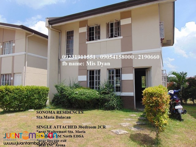 Single House and Lot for Sale in Sta Maria Bulacan Sonoma Residences