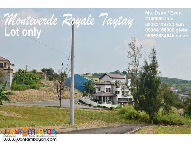 Overlooking Lot for Sale Monteverde Royale Taytay nr Club ManilaEast