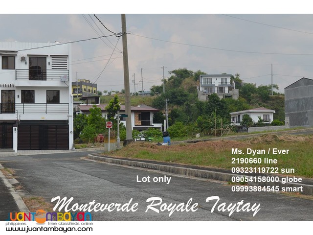 Overlooking Lot for Sale Monteverde Royale Taytay nr Club ManilaEast