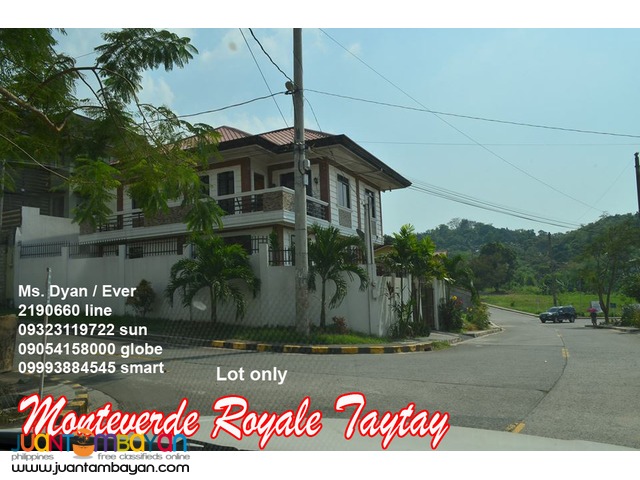 Overlooking Lot for Sale Monteverde Royale Taytay nr Club ManilaEast