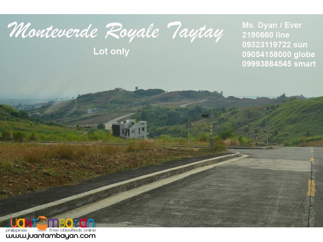 Overlooking Lot for Sale Monteverde Royale Taytay nr Club ManilaEast