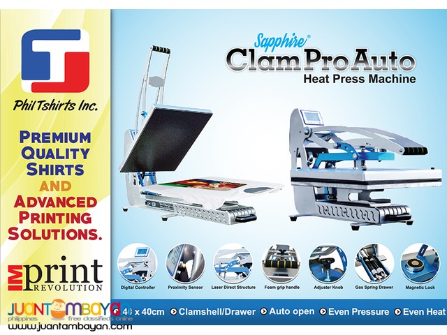 T Shirt Printing Business - Sapphire Clam Pro Auto Heat Press Machine T Shirt Printing Business - Sapphire Clam Pro Auto Heat Press Machine