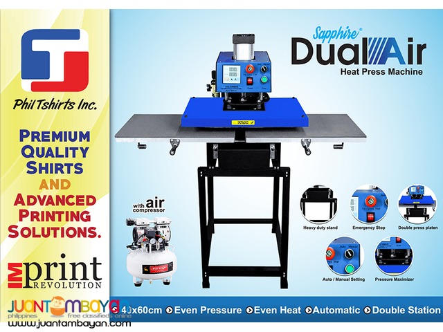 T Shirt Printing Business - Sapphire Dual Air Heat Press Machine T Shirt Printing Business - Sapphire Dual Air Heat Press Machine