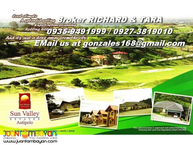SUNVALLEY Marcos Hiway Antipolo LOTS - 5 yrs NO INTEREST