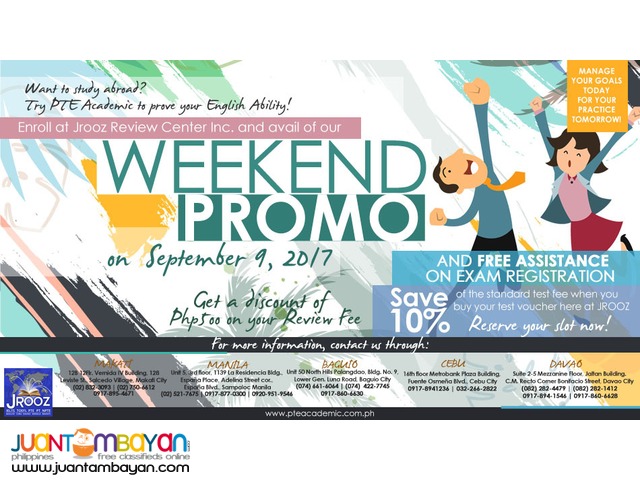 PTE Academic Weekend Promo – September 9, 2017 PTE Academic Weekend Promo – September 9, 2017