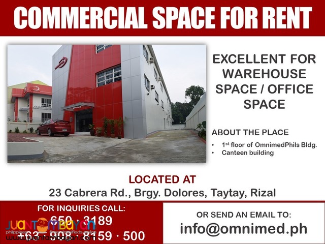 COMMERCIAL SPACE FOR RENT - TAYTAY, RIZAL