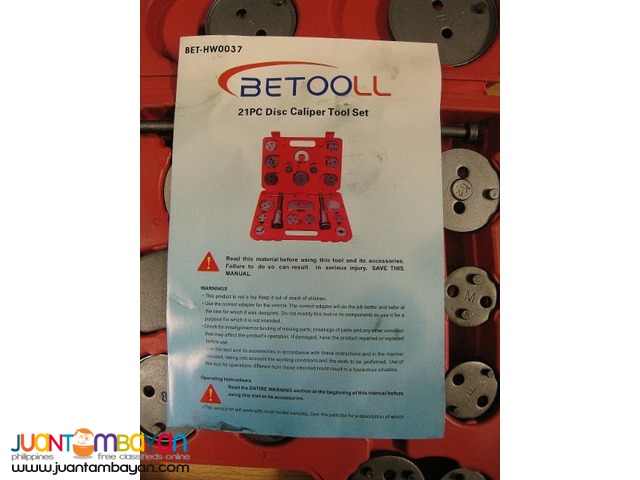 Betooll HW0037 21-piece Disc Brake Pad and Caliper Wind Back Kit 