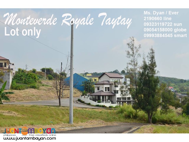 Overlooking Lot for Sale n Taytay nr ClubManilaEast Monteverde Royale