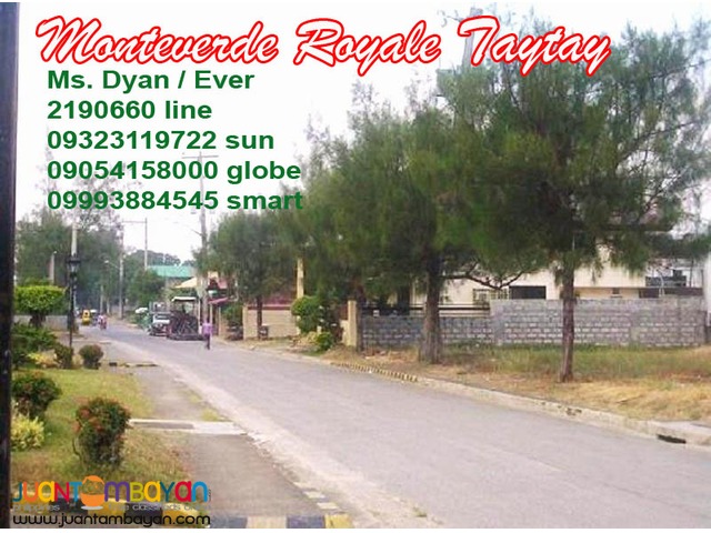 Overlooking Lot for Sale n Taytay nr ClubManilaEast Monteverde Royale