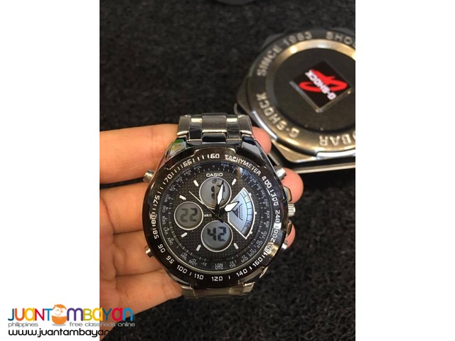 CASIO EDIFICE G SHOCK - GSHOCK METAL FACE WITH RUBBER STRAP