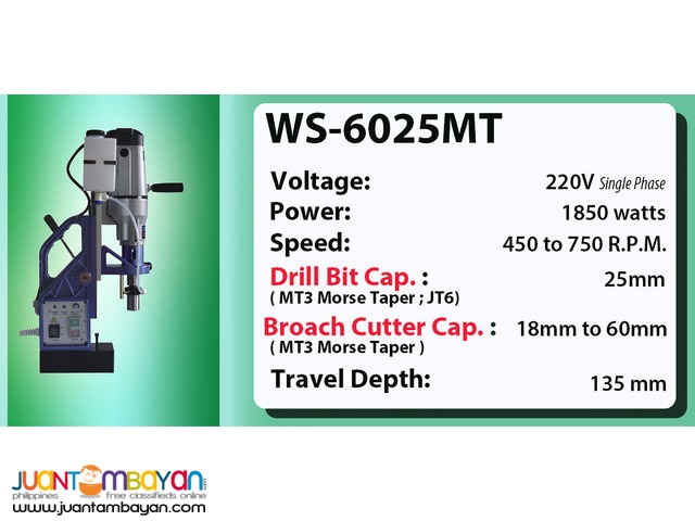 Portable Magnetic Drill WS-6025MT Portable Magnetic Drill WS-6025MT