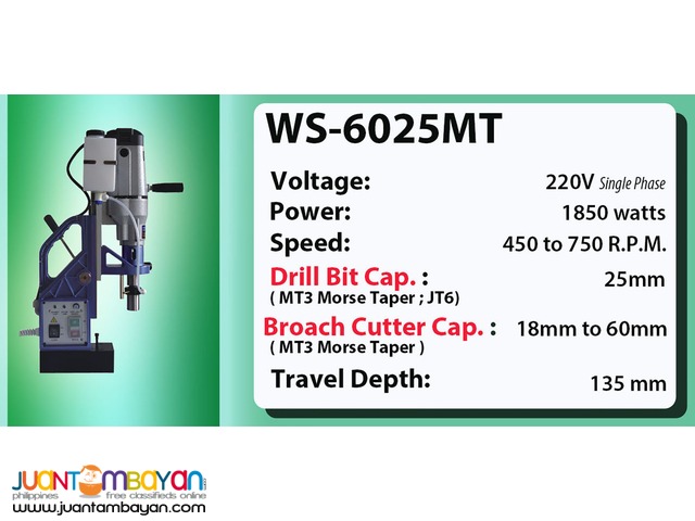 Portable Magnetic Drill WS-6025MT