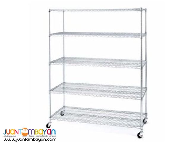 Chrome Wire Shelving 5 Tier(Silver) Chrome Wire Shelving 5 Tier(Silver)