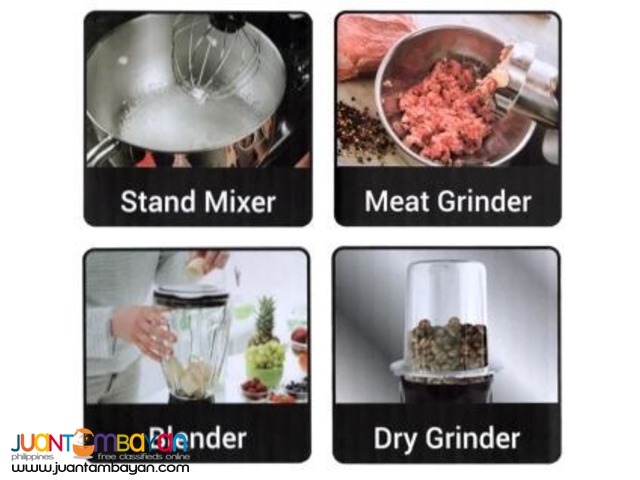 4in1 Mixer with Blender, Dry Grinder & Meat Grinder