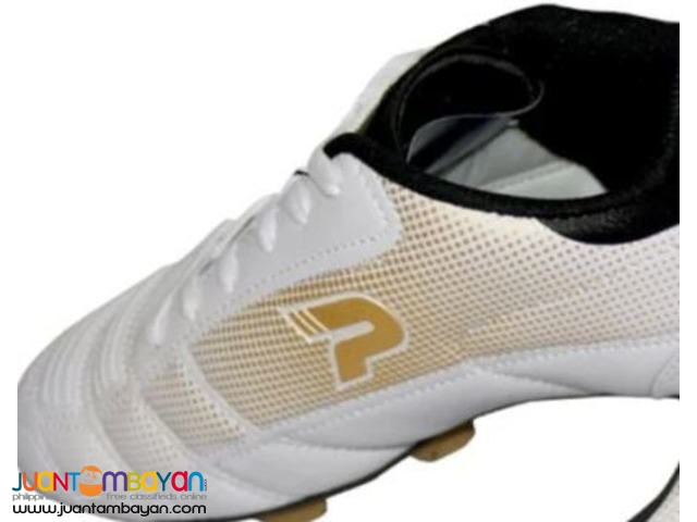 PATRICK Soccer Shoes US Size 9.5(White/Gold)