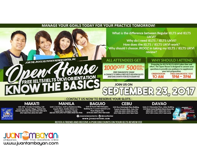 JROOZ IELTS / IELTS UKVI OPEN HOUSE – September 23, 2017 JROOZ IELTS / IELTS UKVI OPEN HOUSE – September 23, 2017