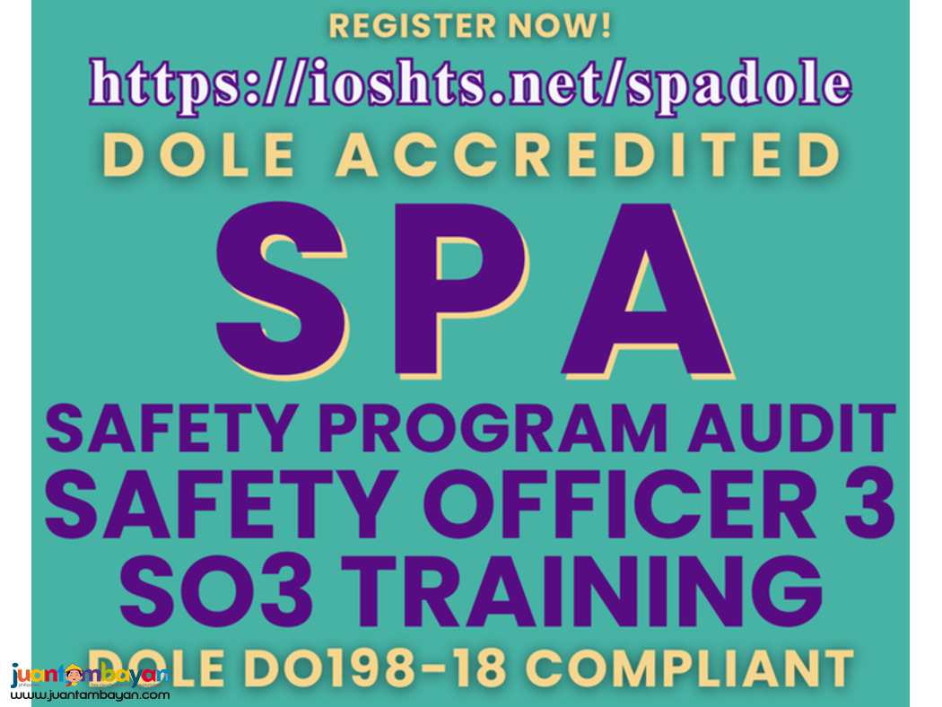 SO3 Training SPA Training DOLE Accredited Safety Officer 3 Training