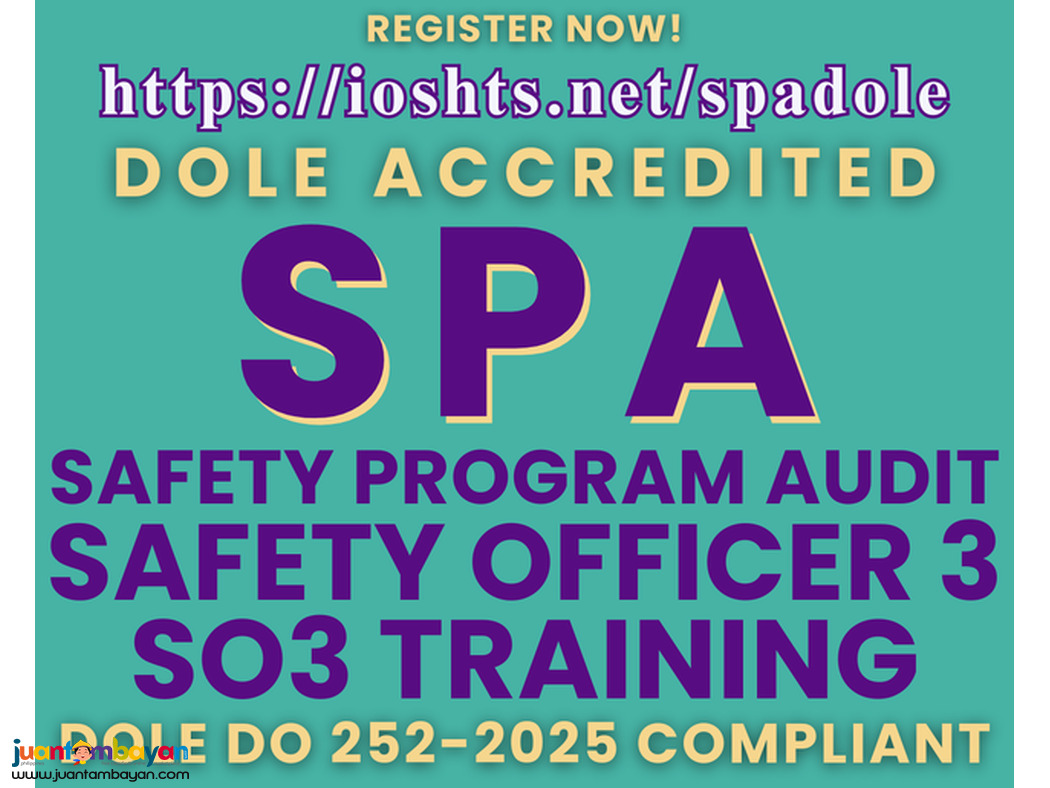 SO3 Training SPA Training DOLE Accredited Safety Officer 3 Training