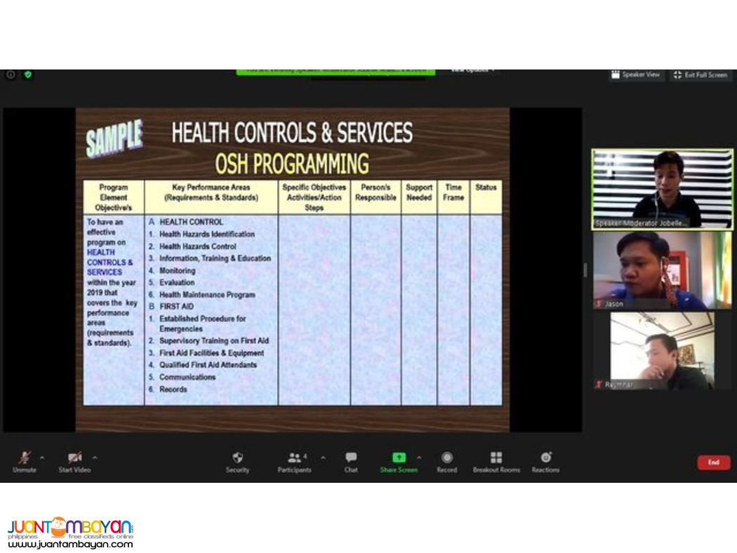 Online SPA Training SO3 Training DOLE Accredited Safety Officer 3