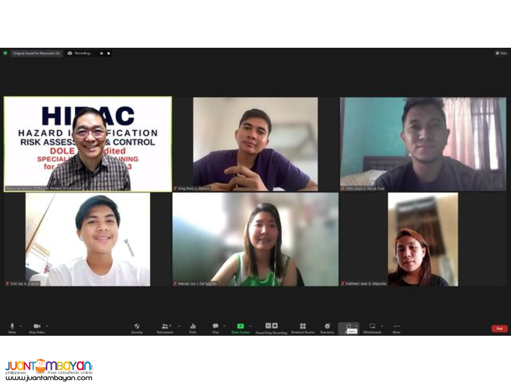 Online LCM HIRAC Training SO3 Training DOLE Accredited Safety Officer