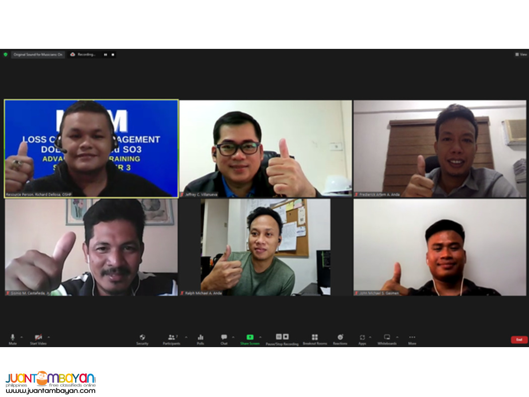 Online LCM HIRAC Training SO3 Training DOLE Accredited Safety Officer