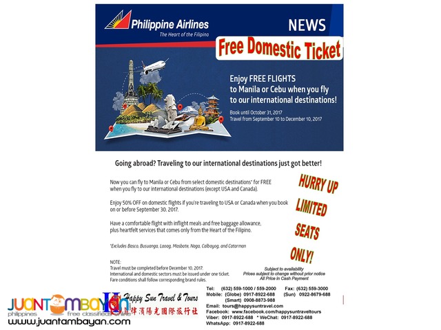 Philippine Airlines Free Domestic Ticket Philippine Airlines Free Domestic Ticket