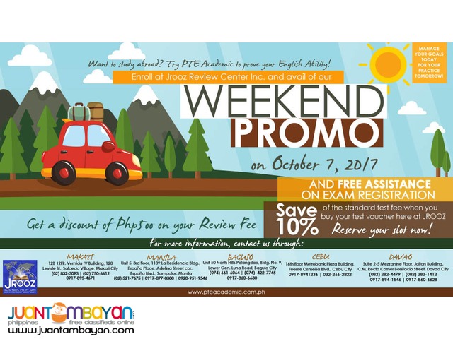 PTE WEEKEND PROMO – October 7, 2017 PTE WEEKEND PROMO – October 7, 2017