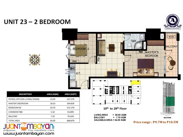 2 bedrooms Manila Bay Luxury Condo for Sale near Okada