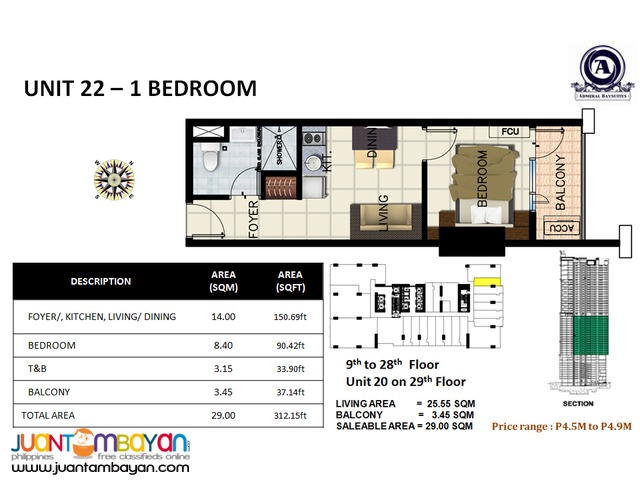 94 sqm. 2 bedrooms Manila Bay Luxury Condo for Sale near Okada